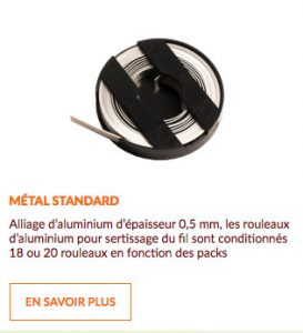 Rouleaux metal standard sertissage fil Attalink